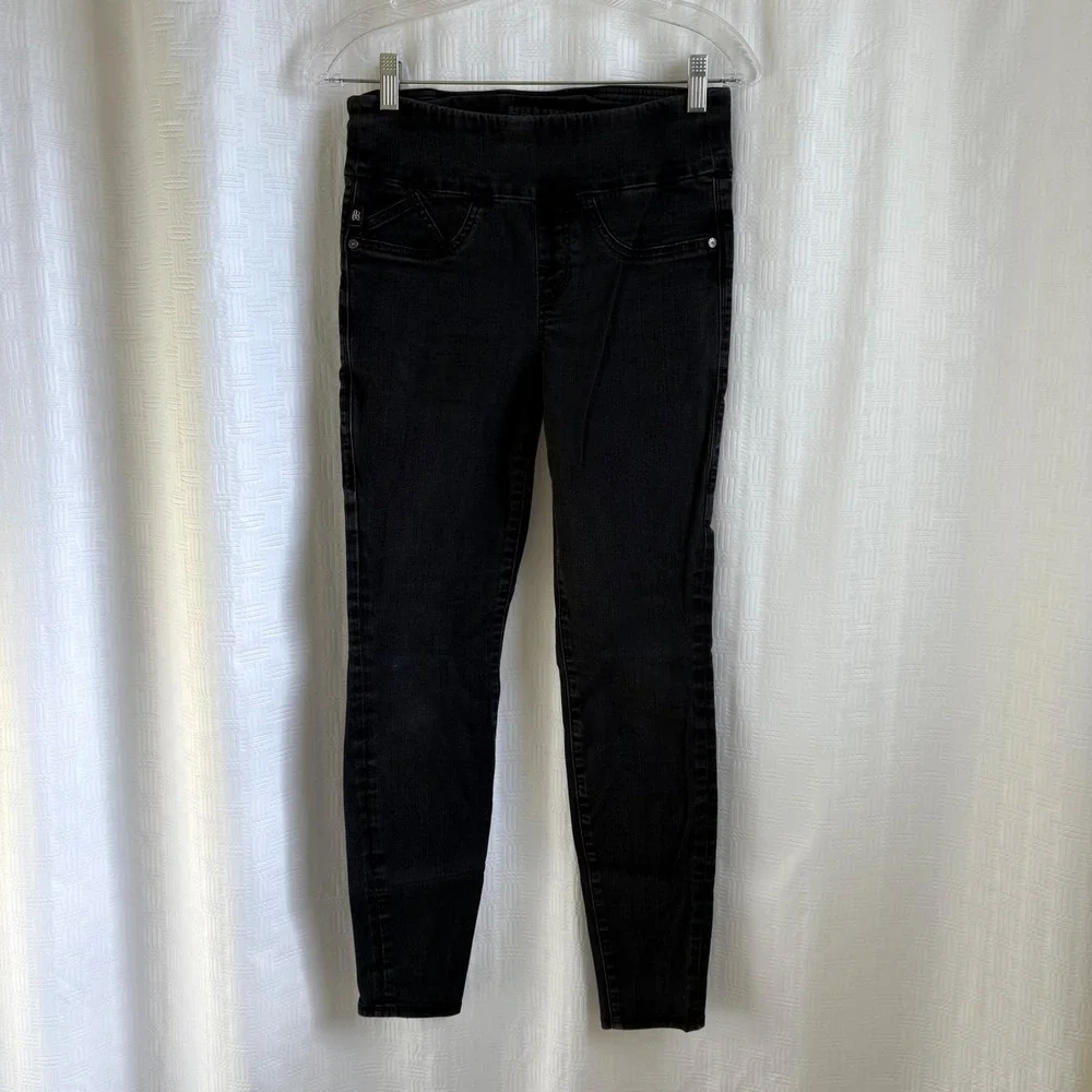 Rock & Republic Denim Rx‎ Fever Black Pull On Skinny Jeans Womens Size 6